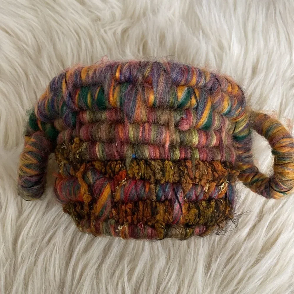 Loonie Bin Multicolor Yarn by Kim Handmade 6” Diameter NWOT